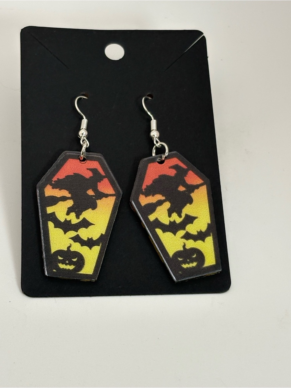 NEW Halloween Witch Coffin Earrings Bats Pumpkin Dangle Earrings